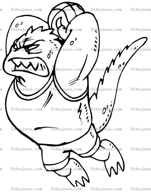 Dibujo para colorear Dinosaurio Basquetbolista Para Pintar Y Colorear