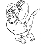 Dibujo para colorear Dinosaurio Basquetbolista Para Pintar Y Colorear