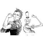 Dibujo para colorear Mujer Fuerte Y Hombre Debil Dibujo De Tiempos Modernos Para Pintar Y Colorear El Poder Femenino