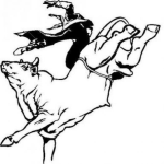 Dibujo para colorear Dibujo De Un Toro En Jaripeo Botando A Un Jinete Para Pintar Y Colorear