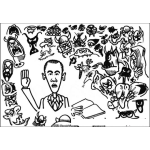 Dibujo para colorear Ibujo De Obama Rodeado De Monstruos Para Pintar Y Colorear