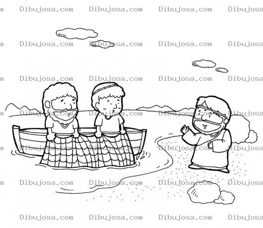 Dibujo para colorear Dibujo Biblico De Jesus Haciendo Pescadores De Hombres Para Pintar Y Colorear
