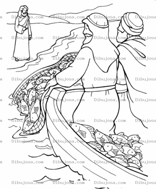 Dibujo para colorear Dibujo Biblico De Discipulos Pescadores Y Jesus Para Pintar Y Colorear