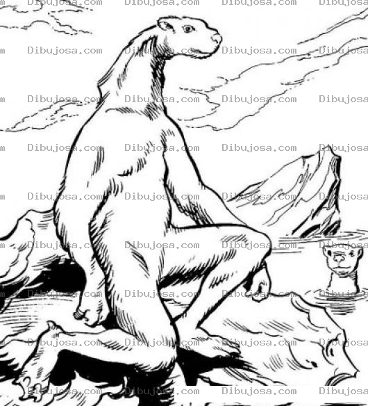 Dibujo para colorear Oso Polar Con Cuerpo De Hombre Para Pintar Y Colorear