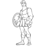Dibujo para colorear Dibujo De Hercuels Con Escudo Para Colorear