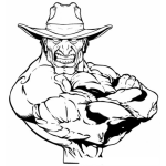 Dibujo para colorear Feo Pero Musculoso Dibujo De Un Vaquero Con Muchos Musculos Para Colorear En La Cara Tiene El Pecado Pero En El Cuerpo Tiene El Perdon