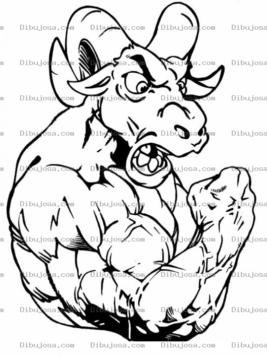 Dibujo para colorear Cabro Musculoso Dibujo De Un Cabron Con Mucha Fuerza Para Pintar Y Colorear Cabro Fuerte
