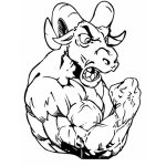 Dibujo para colorear Cabro Musculoso Dibujo De Un Cabron Con Mucha Fuerza Para Pintar Y Colorear Cabro Fuerte