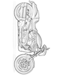 Dibujo para colorear Dibujo De Una Motocicleta Harley Davidson Para Pintar Y Colorear