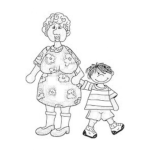 Dibujo para colorear Dibujo De Abuelita Con Nieto Para Colorear