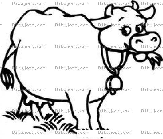 Dibujo para colorear Repasto Para Vacas Dibujo De Vaca Comiendo Monte Para Pintar Y Colorear Vaquita Comiendo Grama