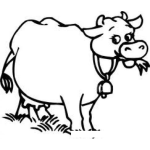 Dibujo para colorear Repasto Para Vacas Dibujo De Vaca Comiendo Monte Para Pintar Y Colorear Vaquita Comiendo Grama