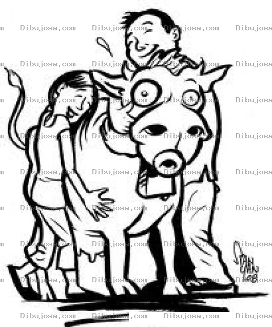 Dibujo para colorear Veca Abrazada Dibujo De Una Hija Y Un Papa Abrazando A Una Vaquita Para Pintar Y Colorear El Carino Y Amor A Una Vaca