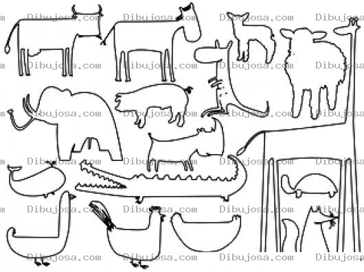 Dibujo para colorear Colorear Animalitos Dibujo De Figuras De Animales Para Pintar Varios Animalitos