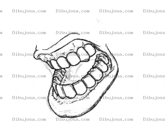 Dibujo para colorear Dibujo De Boca Con Dientes Para Colorear Una Dentadura