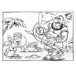 Dibujo para colorear David Y Goliat Dibujo De David Pegandole A Goliat Con Una Piedra Lanzada Desde Su Onda Para Pintar Y Colorear Dibujo Biblico De Davidygoliat