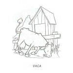 Dibujo para colorear Dibujo De Vaca Comiendo Pasto Para Pintar Y Colorear