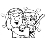 Dibujo para colorear Dibujo De Pastor Abrazando A La Oveja Que Estaba Perdida Para Colorear
