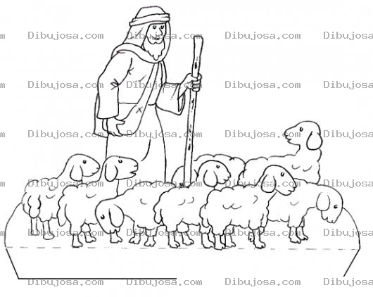 Dibujo para colorear Dibujo De Pastor De Obejas Para Recortar Pintar Y Colorear Figurita De Pastor