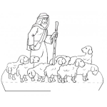 Dibujo para colorear Dibujo De Pastor De Obejas Para Recortar Pintar Y Colorear Figurita De Pastor
