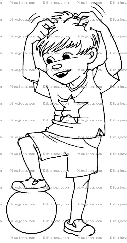 Dibujo para colorear Dibujo De Nino Con Pelota Para Colorear