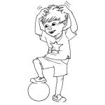 Dibujo para colorear Dibujo De Nino Con Pelota Para Colorear