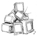 Dibujo para colorear Cementerio De Televisores Dibujo De Televisores Viejos Amontonados Y Abandonados Para Pintar Y Colorear Televisiones Viejas
