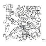 Dibujo para colorear Dibujo Maya Con Lanzas Para Colorear