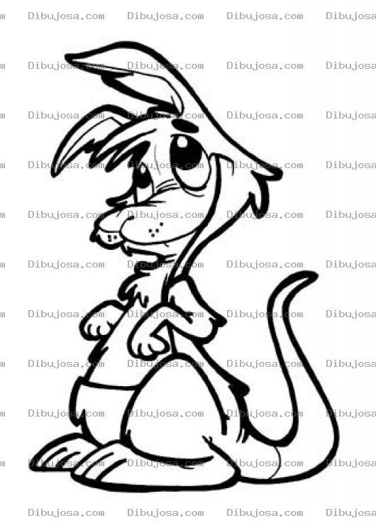 Dibujo para colorear Cangurito Timido Dibujo De Conejo Canguro Para Pintar Y Colorear Canguro Conejo