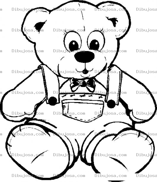 Dibujo para colorear Dibujo De Osito Con Oberol Para Colorear