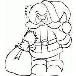 Dibujo para colorear Oso Vestido De Santaclaus Para Colorear