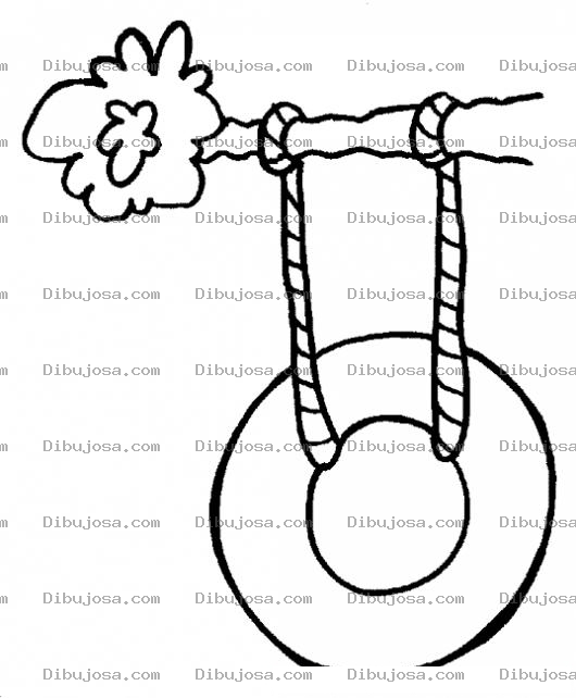 Dibujo para colorear Dibujo De Columpio De Llanta Para Colorear