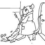 Dibujo para colorear Ratoncito Barrendera Dibujo De Una Ratona Con Escoba Para Colorear