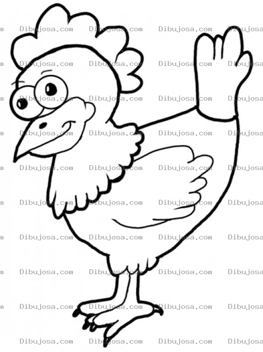 Dibujo para colorear Colorear Gallina Cola Parada
