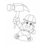 Dibujo para colorear Dibujo De Ingeniero Civil Con Casco Y Martillo Para Colorear