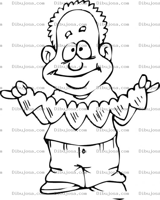 Dibujo para colorear Viejo Colocho Enamorado Para Pintar Y Colorear Dibujo De Un Hombre Con 6 Corazones De Papel