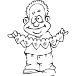 Dibujo para colorear Viejo Colocho Enamorado Para Pintar Y Colorear Dibujo De Un Hombre Con 6 Corazones De Papel
