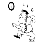 Dibujo para colorear Empleado Bailando En Horas De Trabajo Para Pintar Y Colorear