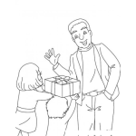 Dibujo para colorear Diadelpadre Regalo Del Dia Del Padre Para Pintar Y Colorear 2 Hijos Regalando Un Regalo A Su Papa