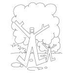 Dibujo para colorear Colorear Hombres Arboles