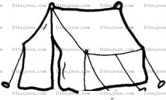 Dibujo para colorear Carpa Con Estacas Para Colorear Una Tienda Con Estacas