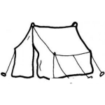 Dibujo para colorear Carpa Con Estacas Para Colorear Una Tienda Con Estacas