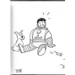 Dibujo para colorear Astronauta Sin Casco Con Perro Y Ratas Para Colorear