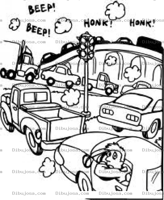 Dibujo para colorear Dibujo De Trafico Vehicular Para Colorear Carros Atascados