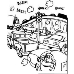 Dibujo para colorear Dibujo De Trafico Vehicular Para Colorear Carros Atascados