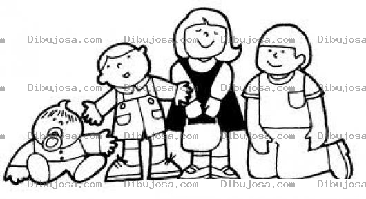Dibujo para colorear 4 Hermanitos Para Colorear