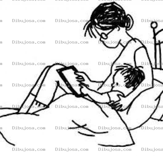 Dibujo para colorear Dibujo De Mama E Hijo Con Ipad Para Pintar Y Colorear Mama Con Tablet