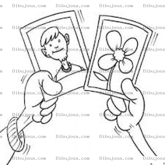 Dibujo para colorear Dibujo De Una Foto De Hombre Y Una Foto De Flor Para Colorear