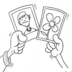 Dibujo para colorear Dibujo De Una Foto De Hombre Y Una Foto De Flor Para Colorear