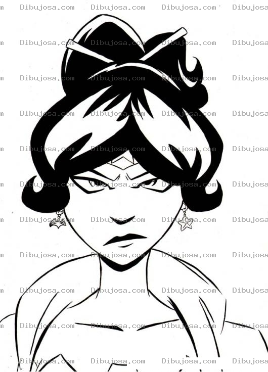 Dibujo para colorear Negativismo Dibujo De Mujer Negativa Empurrada Y Enojada Con Una Gran Carota Para Pintar Y Colorear Mujer Brava